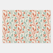 Feuille De Papier Cadeau Modern Orange & Sage Botanical Vine Pattern (Devant 2)