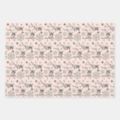 Feuille De Papier Cadeau ModernCute Père Noël Snowflakes Motif (Devant)