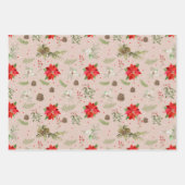 Feuille De Papier Cadeau Moderne classique Botanique de verdure Berry Noël (Devant 2)