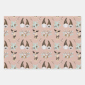 Feuille De Papier Cadeau Moderne Cute Gnome Beige Neutre Motif (Devant 2)