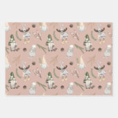 Feuille De Papier Cadeau Moderne Cute Gnome Beige Neutre Motif (Devant)