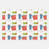 Feuille De Papier Cadeau Moderne du milieu du siècle | Retro Pink 1950's At (Devant 2)
