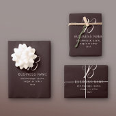 Feuille De Papier Cadeau Moderne Élégant Nom commercial Monogramme | Brun f