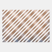 Feuille De Papier Cadeau Moderne Elégant Rustique Abstrait rayé (Devant 3)