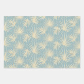 Feuille De Papier Cadeau Moderne élégant Tropical Palm Leaf Rose bleu gris (Devant 2)