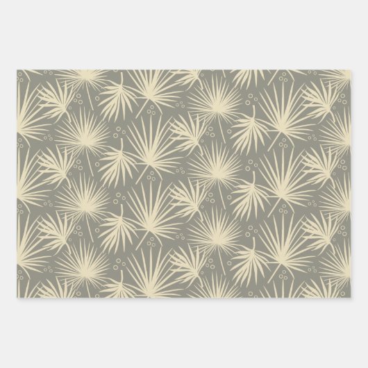 Feuille De Papier Cadeau Moderne élégant Tropical Palm Leaf Rose bleu gris (Devant)