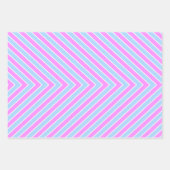 Feuille De Papier Cadeau Moderne en bande mignonne bleu clair pastel rose p (Devant)