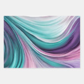 Feuille De Papier Cadeau Moderne et Elegant-Purple et Turquoise (Devant 2)