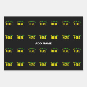 FEUILLE DE PAPIER CADEAU MODERNE ET MODERNE PERSONNALISABLE NOIR VÉRIFIÉ