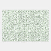Feuille De Papier Cadeau Moderne Festif Vert Speckles Rayures (Devant)