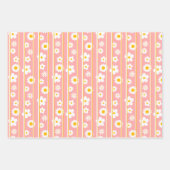 Feuille De Papier Cadeau Moderne Flat Graphic Daisy Rose N'Importe Quelle O (Devant 3)
