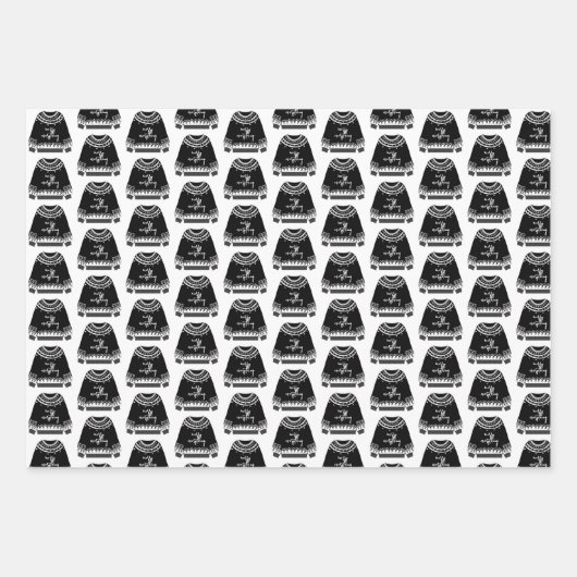 Feuille De Papier Cadeau Moderne Joyeux Tout Jeu de Noël (Devant 3)