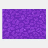Feuille De Papier Cadeau moderne léopard pailleté violet (Devant 3)