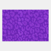 Feuille De Papier Cadeau moderne léopard pailleté violet (Devant 2)