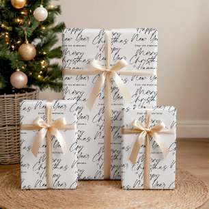 Feuille De Papier Cadeau Moderne minimaliste Joyeux Noël et Bonne Année