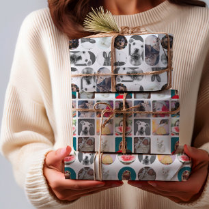 Feuille De Papier Cadeau Moderne motif de collage multi-photo
