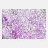 Feuille De Papier Cadeau Moderne mou violet motif floral Parties scintillan (Devant)