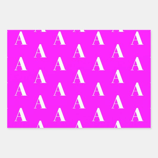 Feuille De Papier Cadeau Moderne néon vert magenta aqua personnalisé initia (Devant)