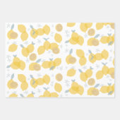 Feuille De Papier Cadeau Moderne Pastel Citrus Lemons Motif (Devant)