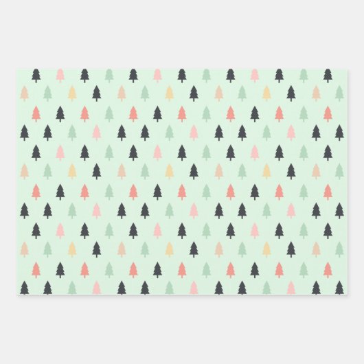 Feuille De Papier Cadeau Moderne Pastel Motif géométrique de Noël (Devant 2)