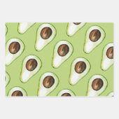 Feuille De Papier Cadeau Moderne Pastel Rose Et Vert Motif Avocado (Devant 2)