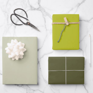 Feuille De Papier Cadeau Moderne Pearl Pomme foncée Vert Couleur solide Chi