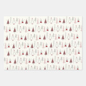 Feuille De Papier Cadeau Moderne Rétro Petit Arbre Noël (Devant)