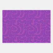 Feuille De Papier Cadeau Moderne tendance, couleur vive violet et rose (Devant 2)