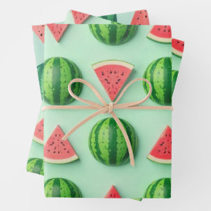Feuille De Papier Cadeau Moderne tendance Motif de pastèque mignonne