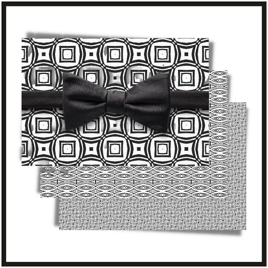 Feuille De Papier Cadeau Moderne tendance Noir & Blanc