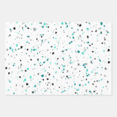 Feuille De Papier Cadeau Moderne Turquoise Turquoise Terrazzo Motif (Devant 3)