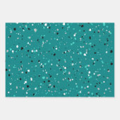 Feuille De Papier Cadeau Moderne Turquoise Turquoise Terrazzo Motif (Devant)