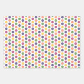 Feuille De Papier Cadeau Moderne Vert, Jaune, Rayures Orange et Points (Devant 3)