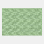 Feuille De Papier Cadeau Moderne Vert, Jaune, Rayures Orange et Points (Devant 2)
