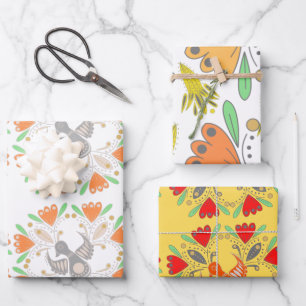 Feuille De Papier Cadeau Moderne vintage joli anniversaire pour elle cadeau