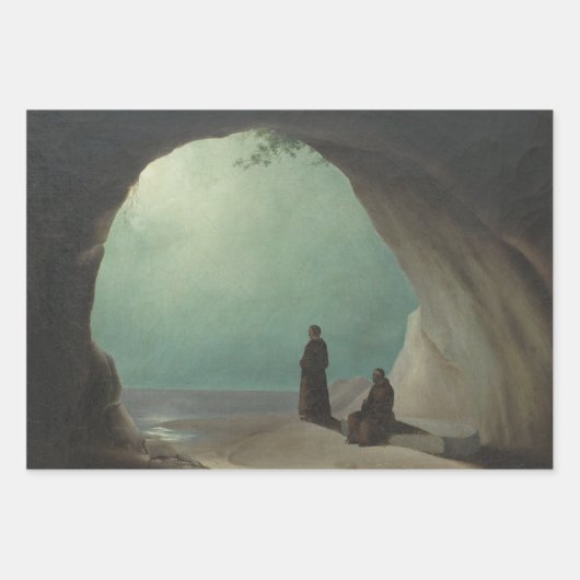 Feuille De Papier Cadeau Moines dans une Grotte (par Carl Blechen) (Devant)