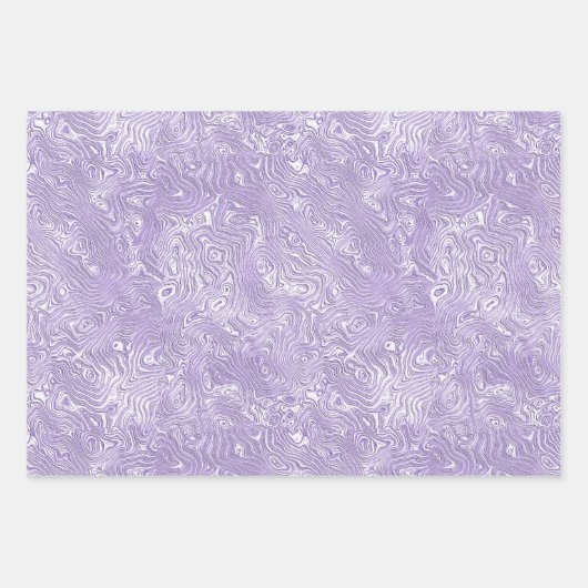 Feuille De Papier Cadeau Moire de soie Petit Motif en Lavande Lilac (Devant 3)