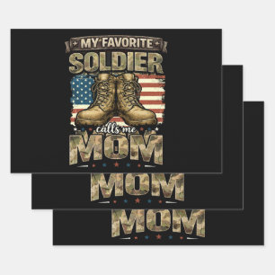 Feuille De Papier Cadeau Mon soldat préféré m'appelle maman