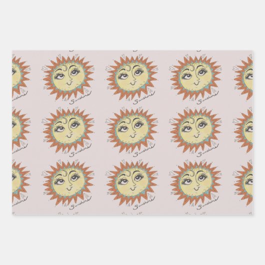 Feuille De Papier Cadeau Mon Sunshine Sun Illustration Cadeau Enveloppe 3 p (Devant 2)