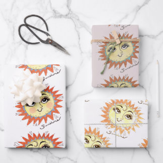 Feuille De Papier Cadeau Mon Sunshine Sun Illustration Cadeau Enveloppe 3 p