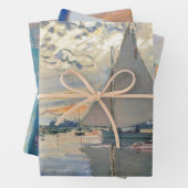 Feuille De Papier Cadeau Monet Sailboat French Impressionism Classic Art (En situation)