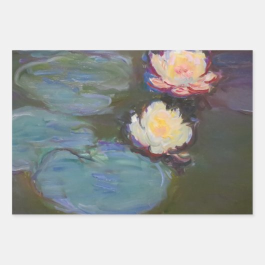 Feuille De Papier Cadeau Monet Water Lys Pond Nénuphars Peinture (Devant)
