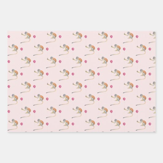 Feuille De Papier Cadeau Monkey ballon Party Cadeaupapier Vellen Set (Devant 2)