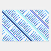 Feuille De Papier Cadeau Monogram Hanoukka Festival Menorah Lumières (Devant 3)