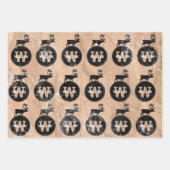 Feuille De Papier Cadeau Monogramme de cerf désorganisé Brown Kraft rustiqu (Devant 3)