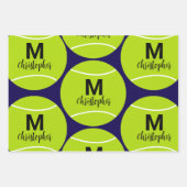 Feuille De Papier Cadeau Monogramme de tennis personnalisé Nom initial (Devant 2)