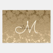 Feuille De Papier Cadeau Monogramme Elegant Or Moderne Floral Girly (Devant 3)
