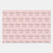 Feuille De Papier Cadeau Monogramme Logo Boulangerie rose (Devant)