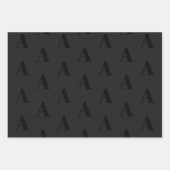 Feuille De Papier Cadeau monogramme moderne noir personnalisé motif initial (Devant)