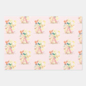 Feuille De Papier Cadeau monogramme monogramme de papillon moderne élégant (Devant 3)